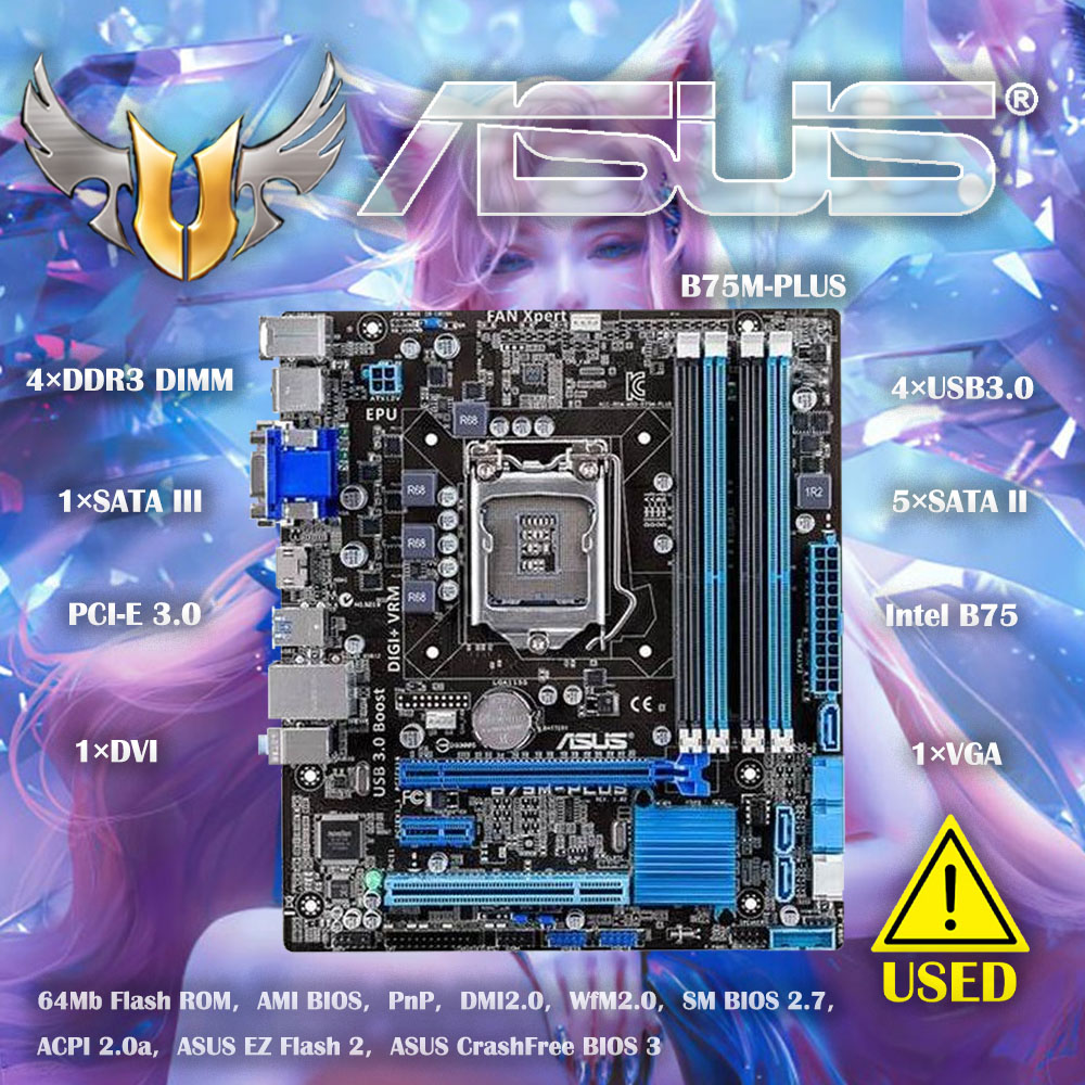 Asus B75M-PLUS Original  Deskt - đánh giá và giá X870E Atx Motherboard
